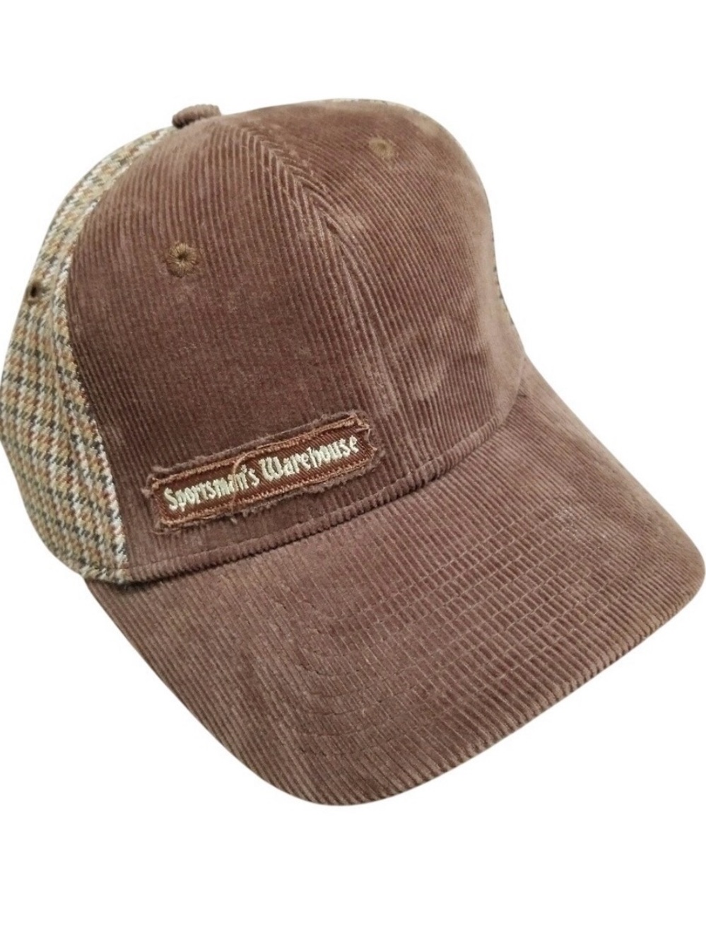 Sportsman's Warehouse Brown Corduroy Plaid y2k streetwear hat cap